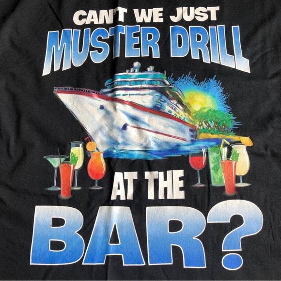 NEW Graphic Tee Shirt MUSTER DRILL AT THE BAR Black XL Men’s - Picture 2 of 15